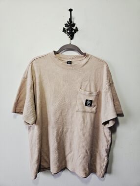 Brain Dead Waffle Knit Tee Size L Short Sleeve Tan Crew Neck T Shirt